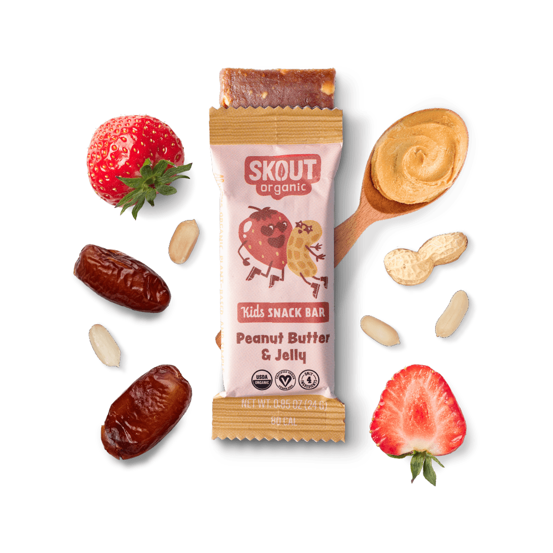 Skout Organic Peanut Butter & Jelly Kids Bar - Vegan America