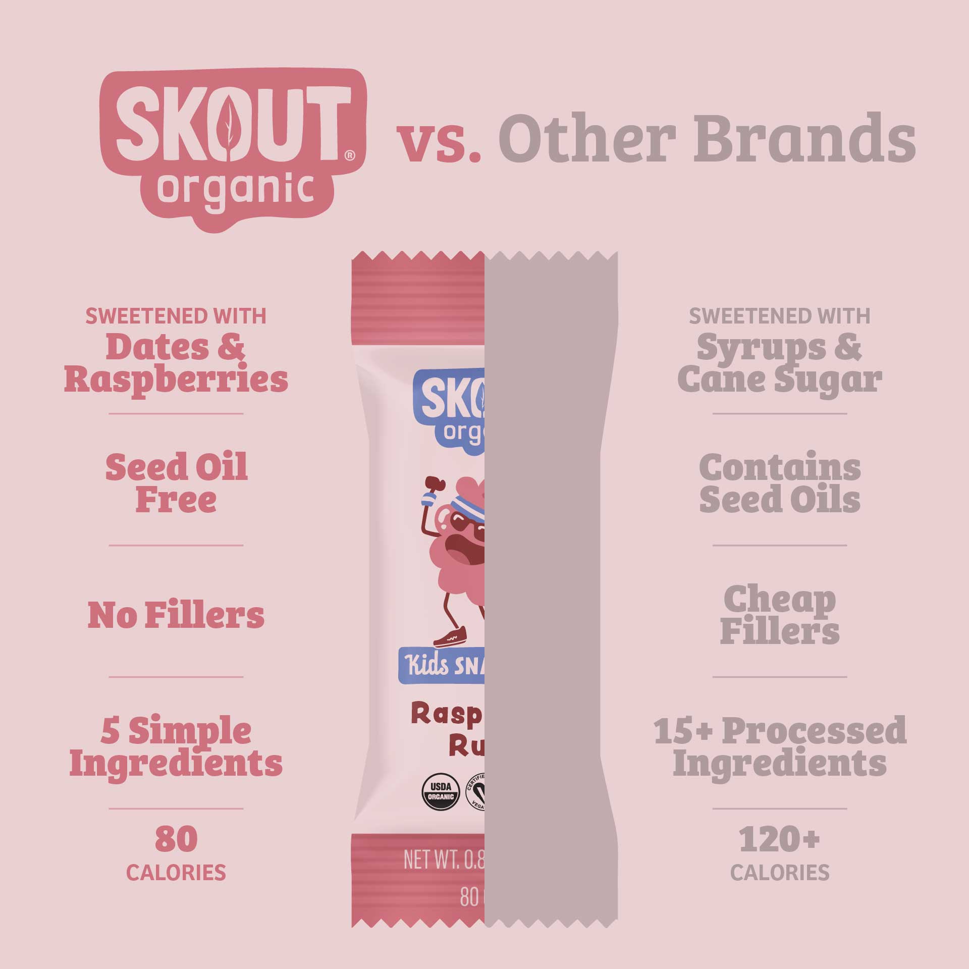 Skout Organic Raspberry Rush Kids Bar - Vegan America