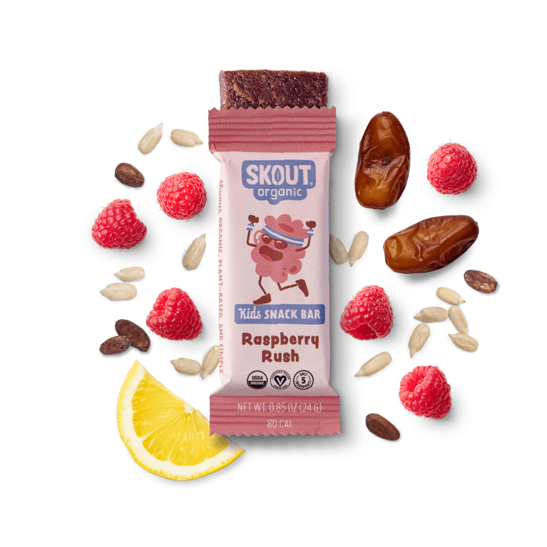 Skout Organic Raspberry Rush Kids Bar - Vegan America