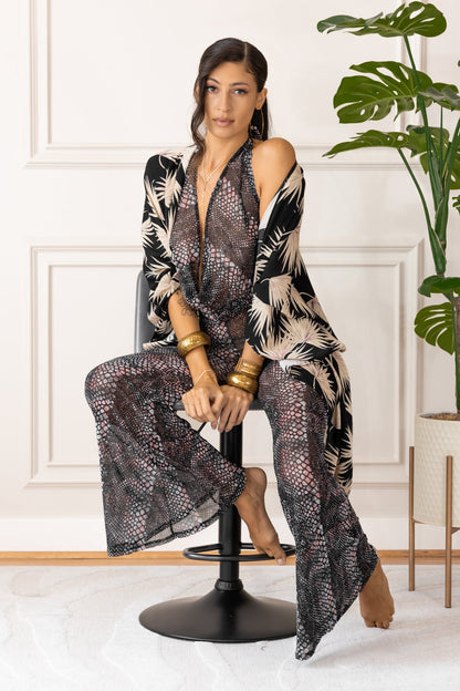 LUNA ROBE - MIDNIGHT PALM