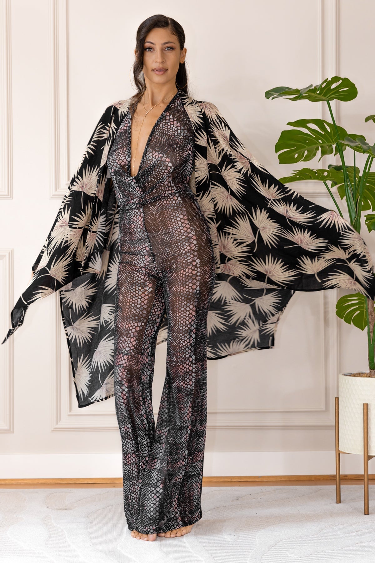 LUNA ROBE - MIDNIGHT PALM