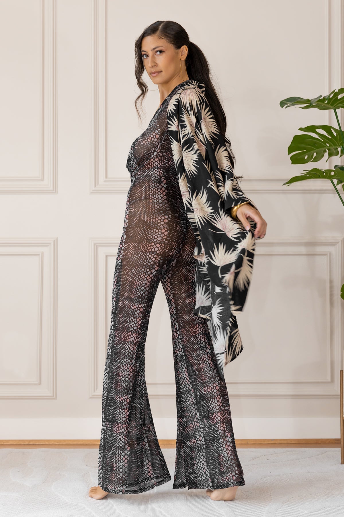 LUNA ROBE - MIDNIGHT PALM