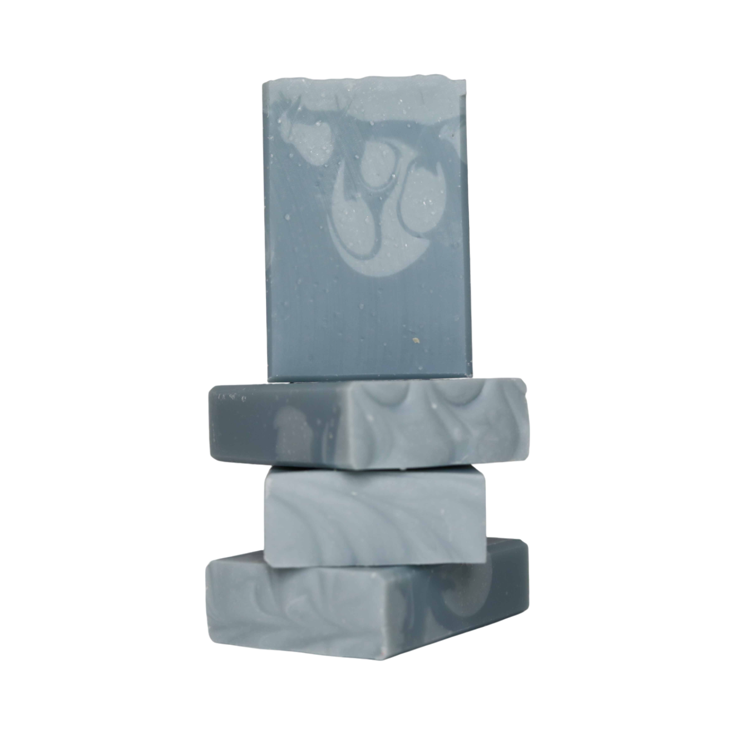 Snow Day Bar SOap Stack of blue grey soap