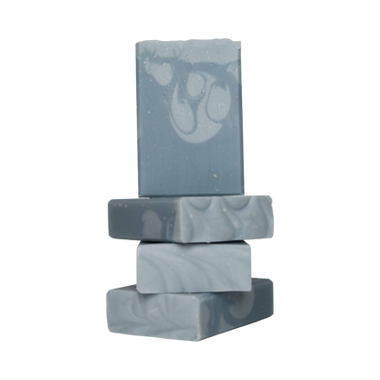 Snow Day Bar SOap Stack of blue grey soap