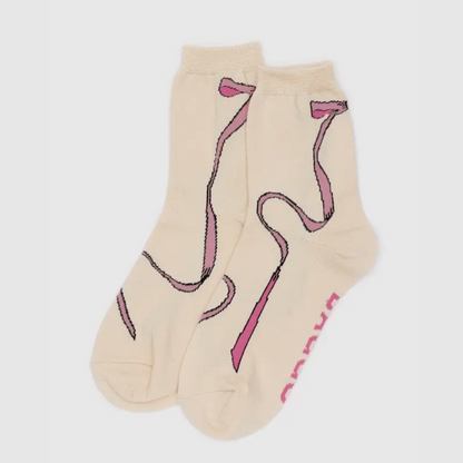 Pink Bow Crew Socks from BAGGU