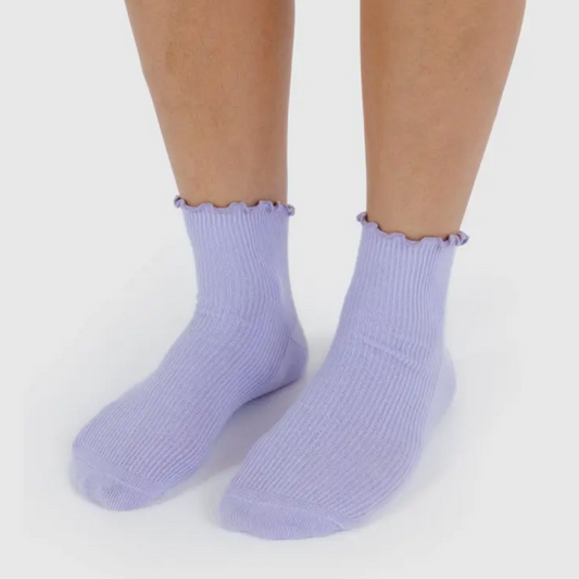 Lettuce Edge Socks Set of 2 in Lavender & Red from BAGGU