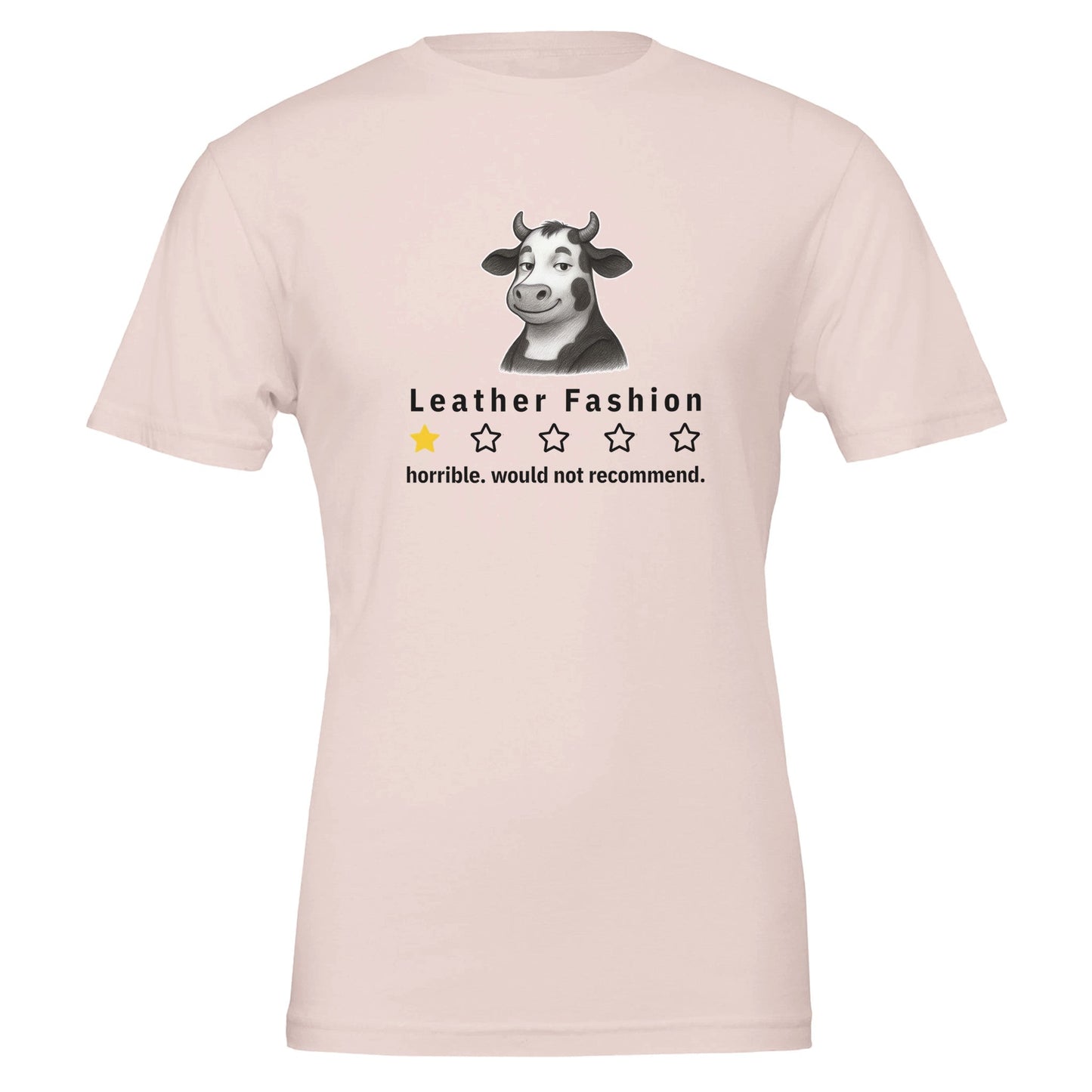 Funny Vegan 'Cow Critic' Premium Tshirt (Light Colors), 100% Cotton - Vegan America
