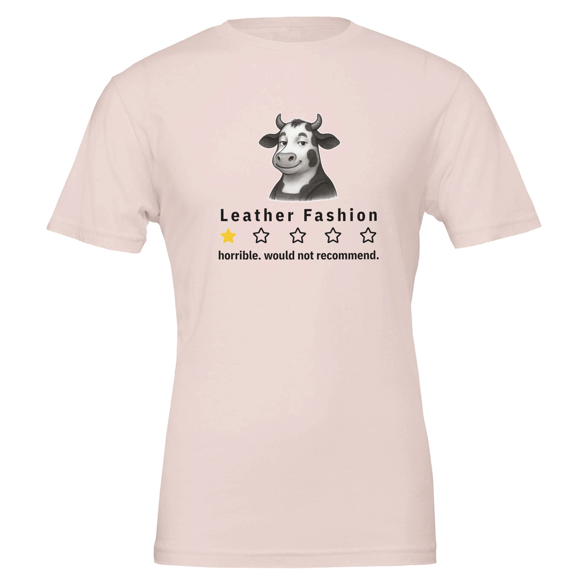Funny Vegan 'Cow Critic' Premium Tshirt (Light Colors), 100% Cotton - Vegan America