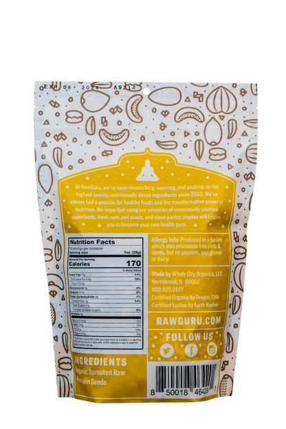 Organic Sprouted Pumpkin Seeds - 16 oz - Vegan America