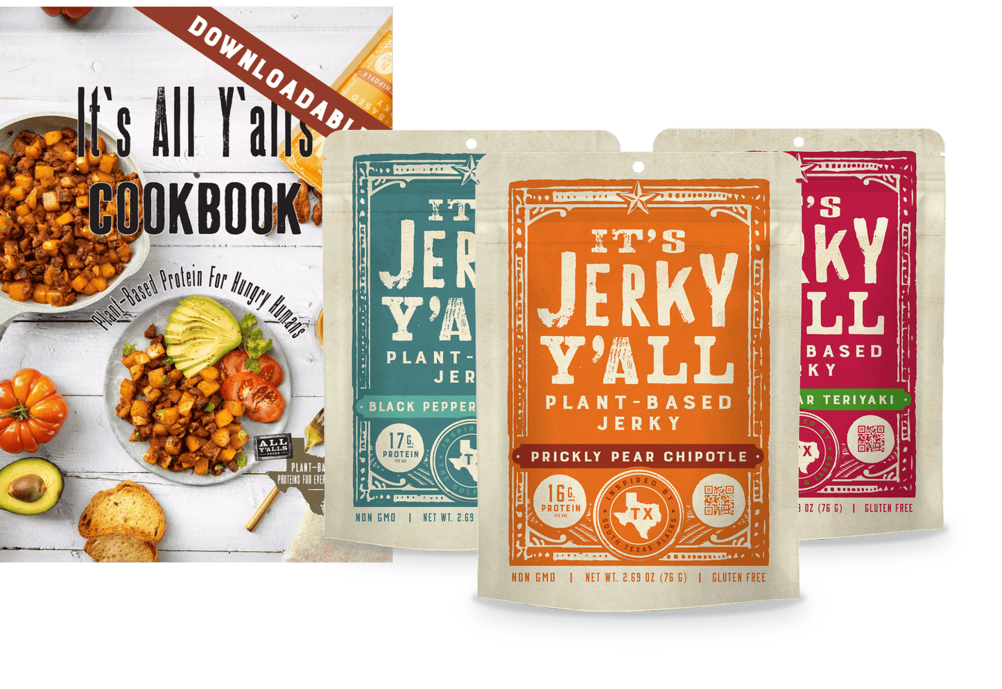 Three Flavors of Our Jerky (3 - Pack) + Free Downloadable Cookbook - Vegan America