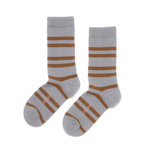 Polo Stripe Socks in Heather from Zkano