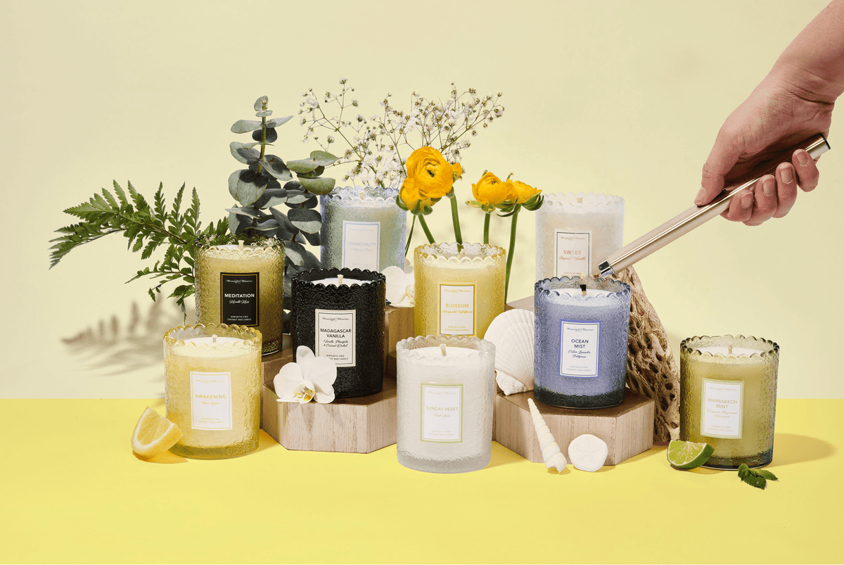 Sunday Reset Fresh Linen Natural Candle 8oz Kaia Collection - Vegan America