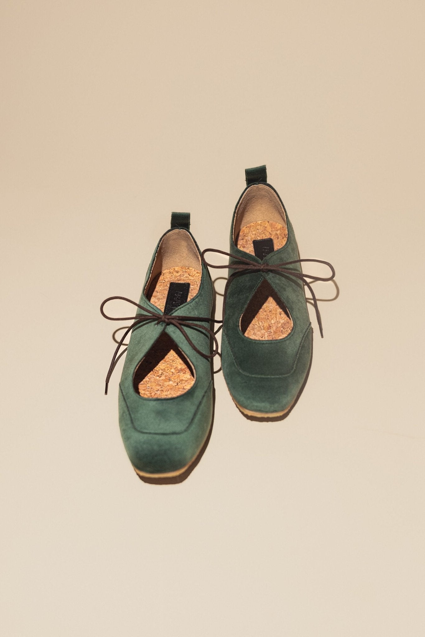 LOUISE (velvet sage) – vegan ballerina flats made from plant - based leather - Vegan America