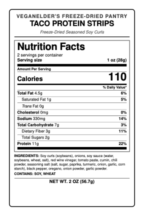 Taco Style Protein Strips- Go Bag (12 Servings) - Vegan America