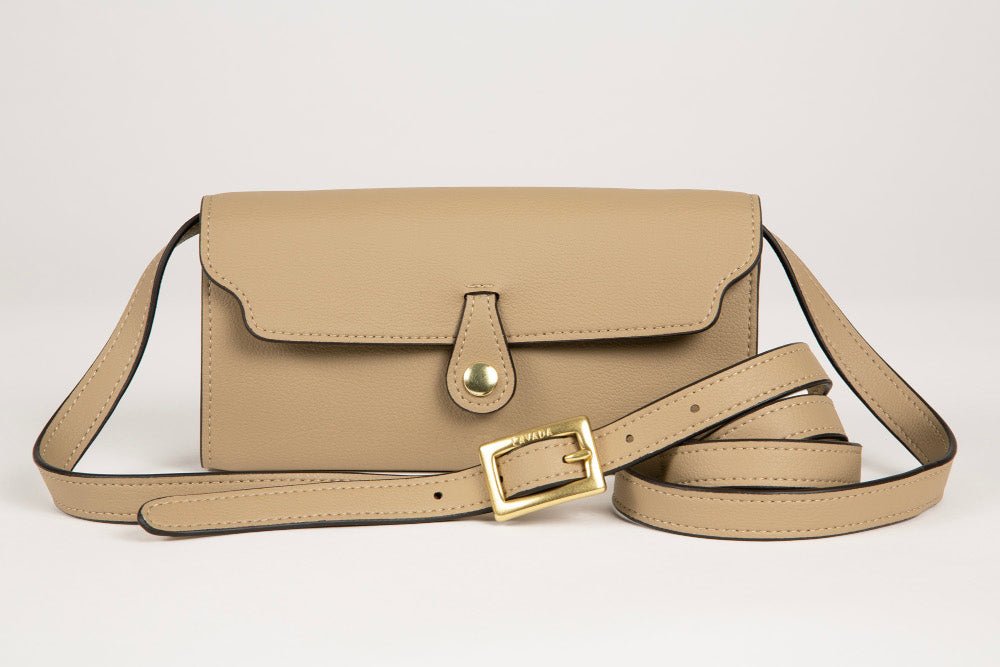 Lavāda Signature Crossbody Wallet Clutch in Tan - Vegan America