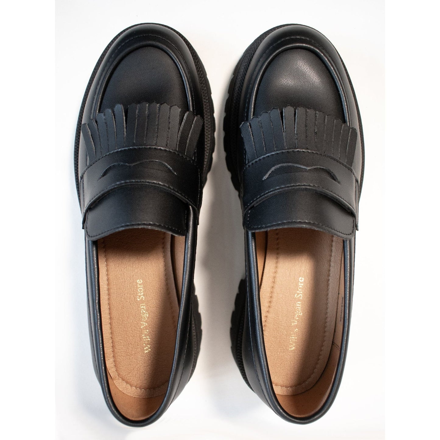 Track Sole Fringe Loafers