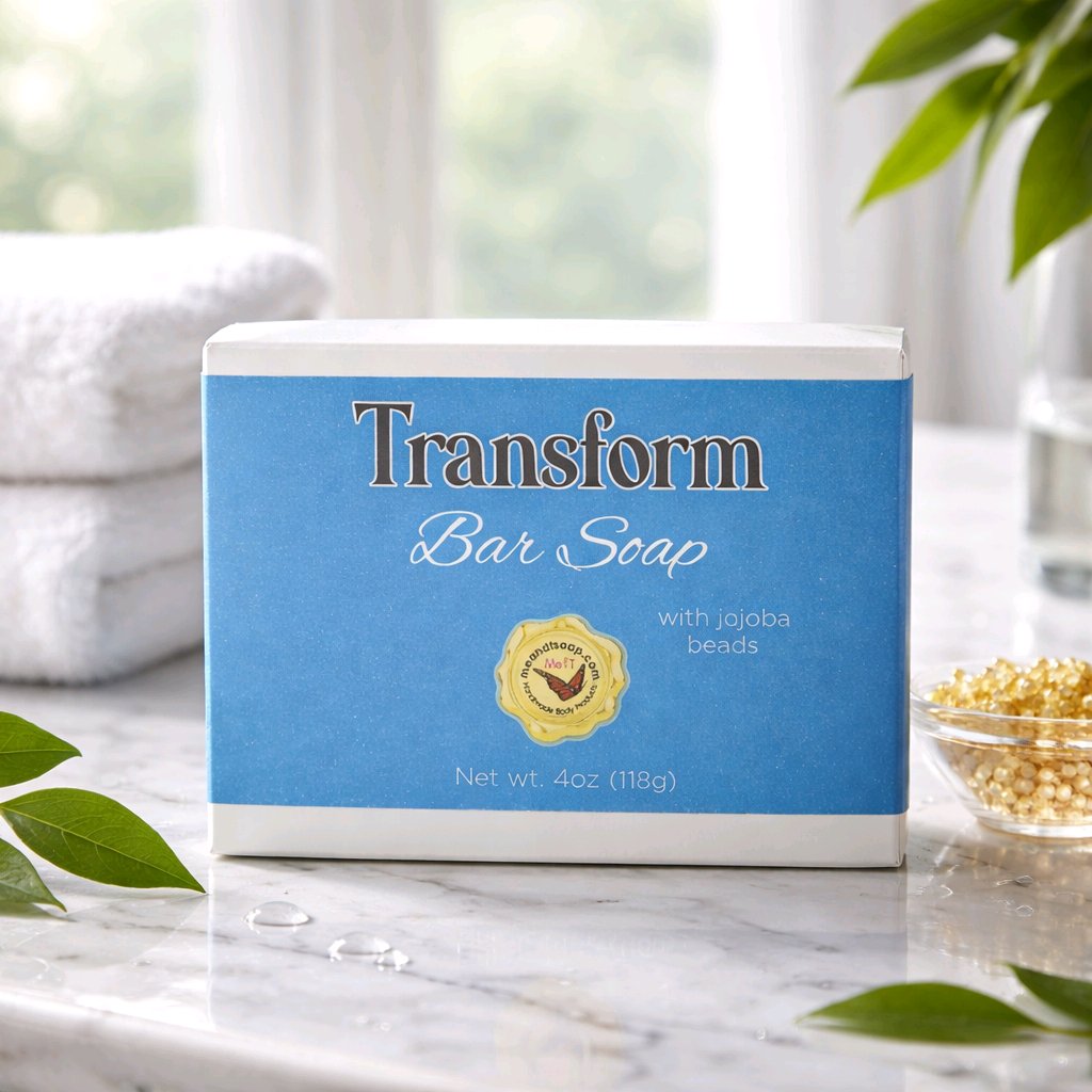 Transform bar soap box on a counter