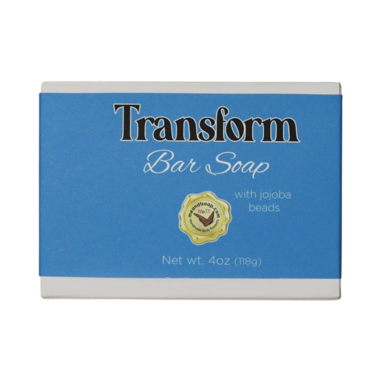 Transform Bar Soap in a white box with a blue label