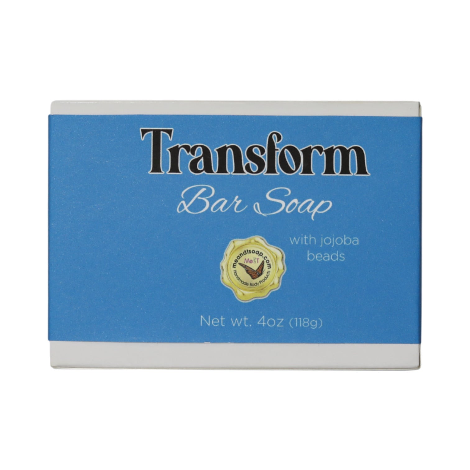 Transform Bar Soap in a white box with a blue label