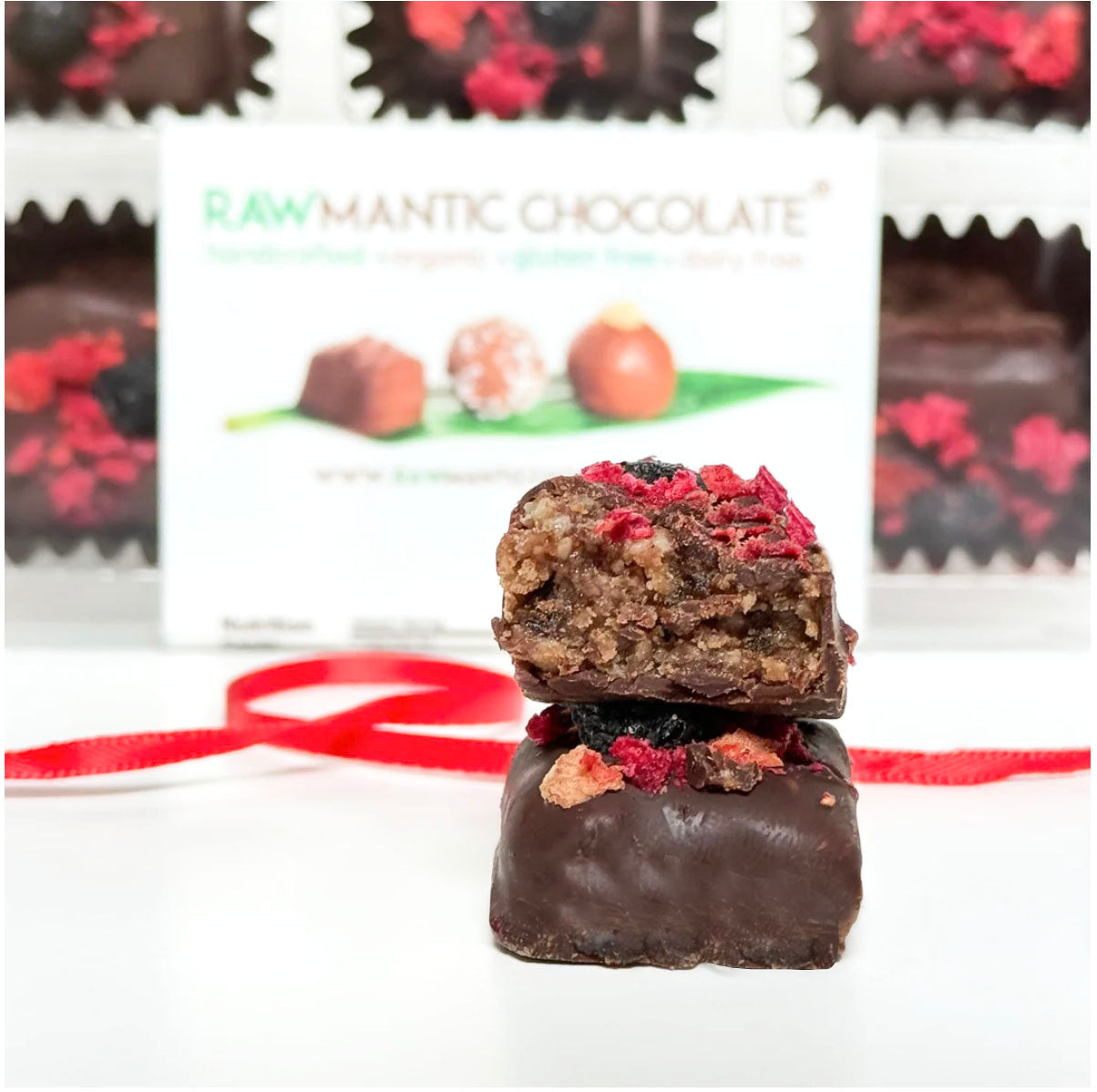 Mixed Berry Chocolate Truffles. Box of 12 truffles