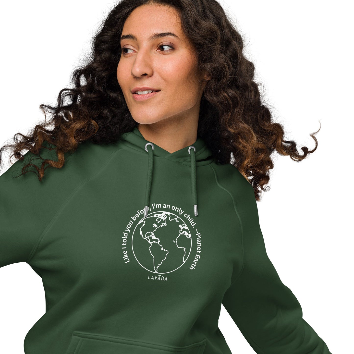 Sustainable "Planet Earth" Unisex Hoodie, Cotton and Recycled Polyester - Vegan America