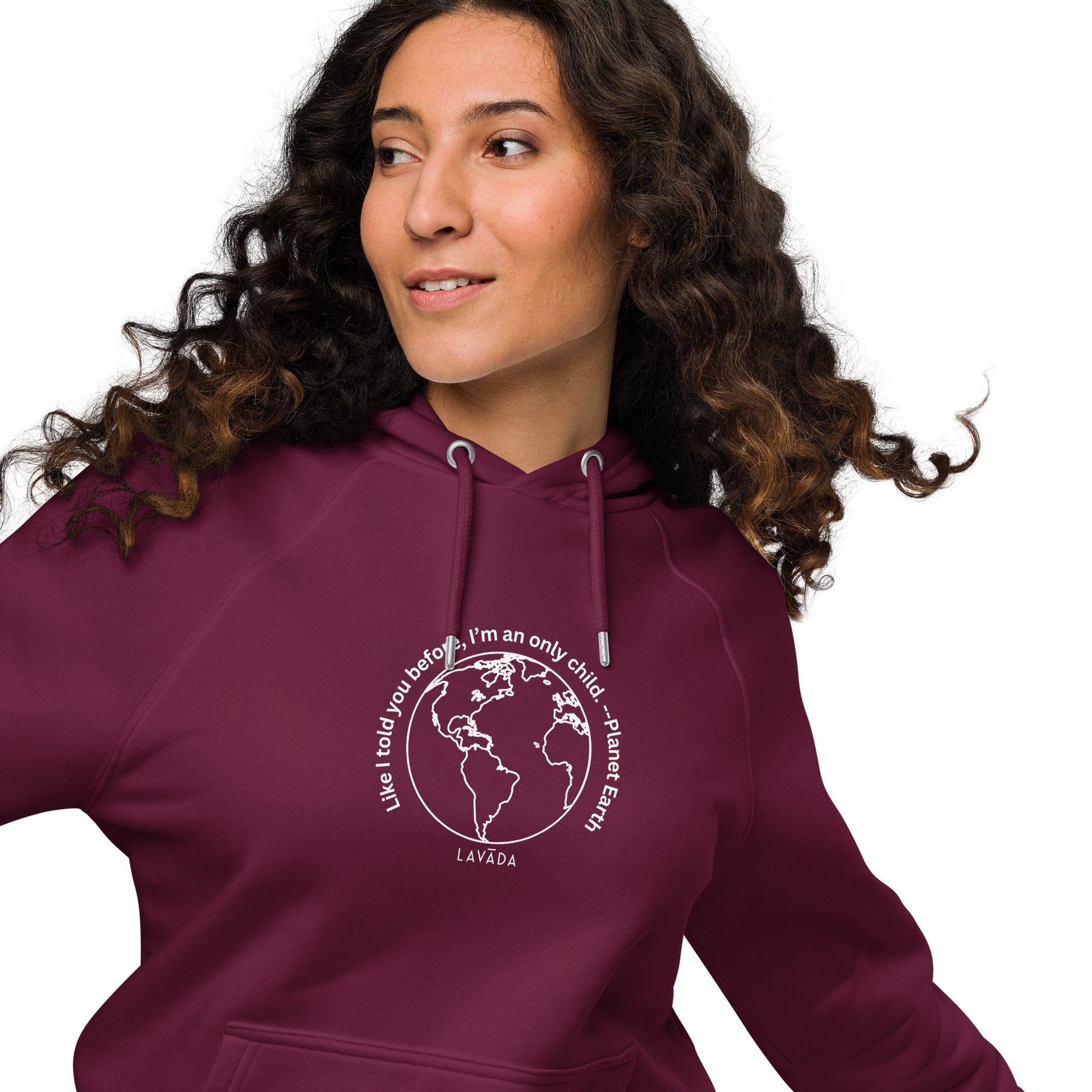 Sustainable "Planet Earth" Unisex Hoodie, Cotton and Recycled Polyester - Vegan America