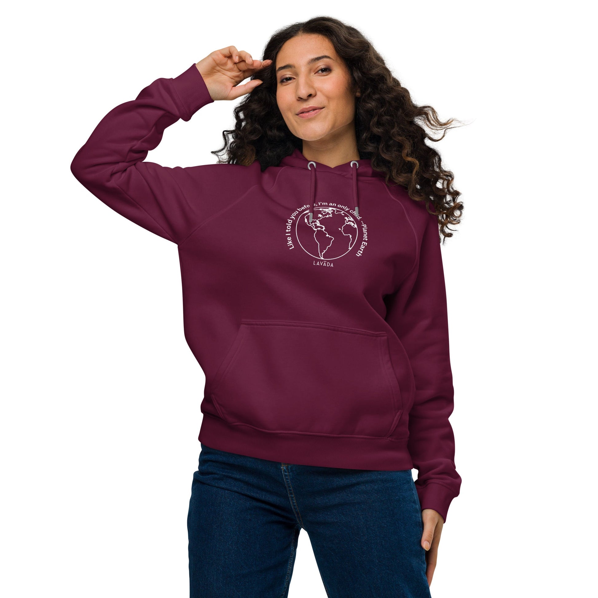 Sustainable "Planet Earth" Unisex Hoodie, Cotton and Recycled Polyester - Vegan America