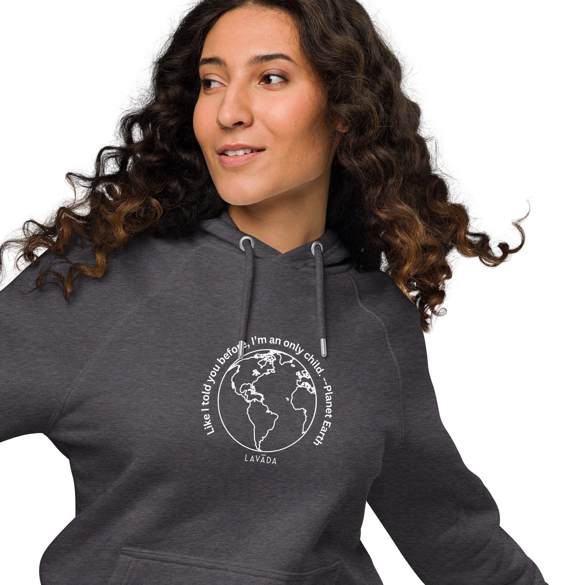 Sustainable "Planet Earth" Unisex Hoodie, Cotton and Recycled Polyester - Vegan America