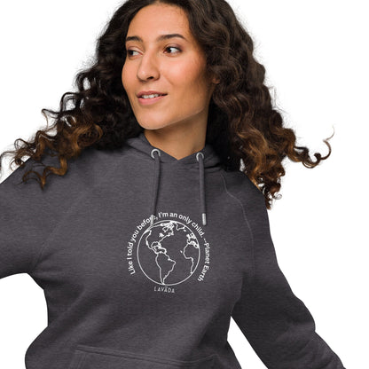 Sustainable "Planet Earth" Unisex Hoodie, Cotton and Recycled Polyester - Vegan America