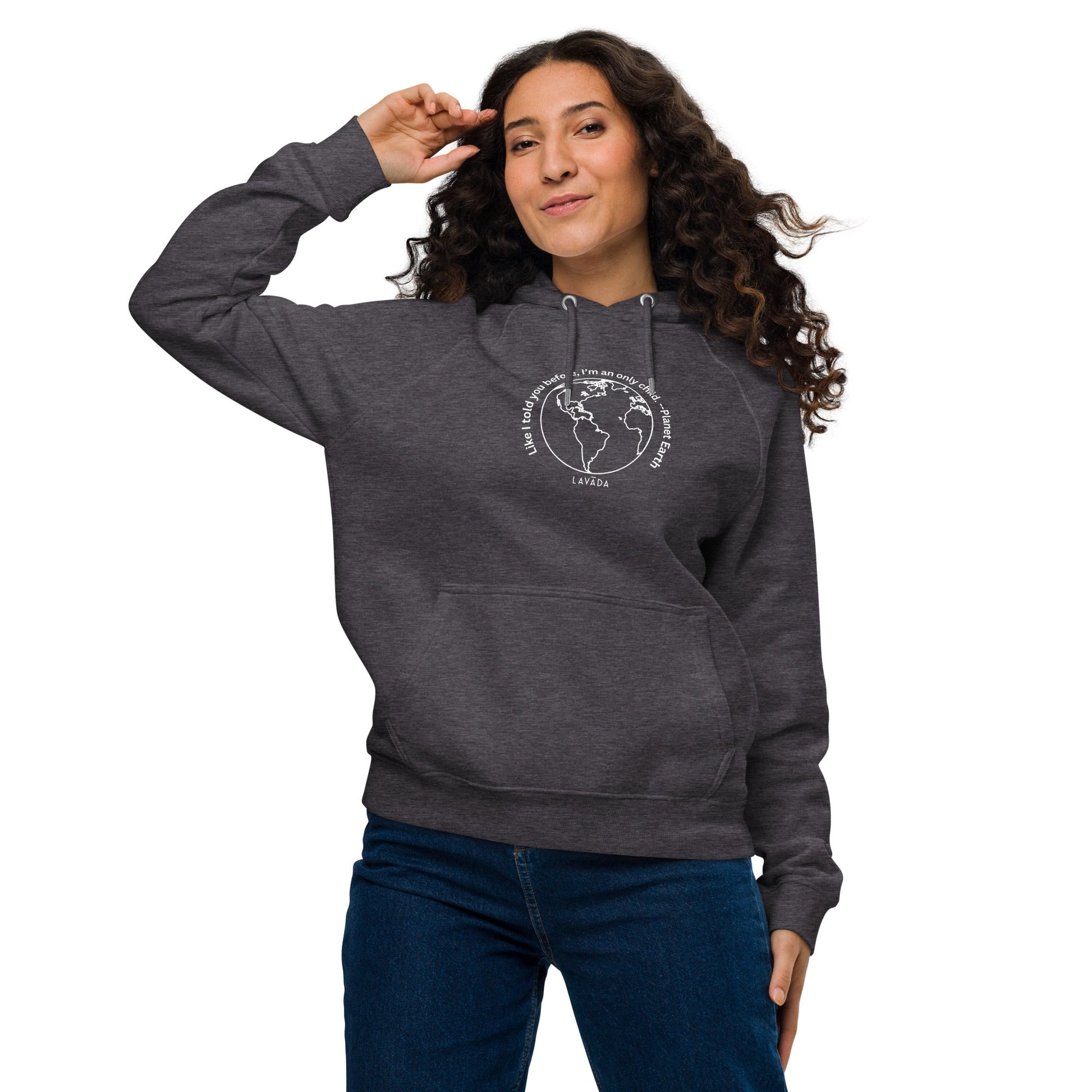 Sustainable "Planet Earth" Unisex Hoodie, Cotton and Recycled Polyester - Vegan America