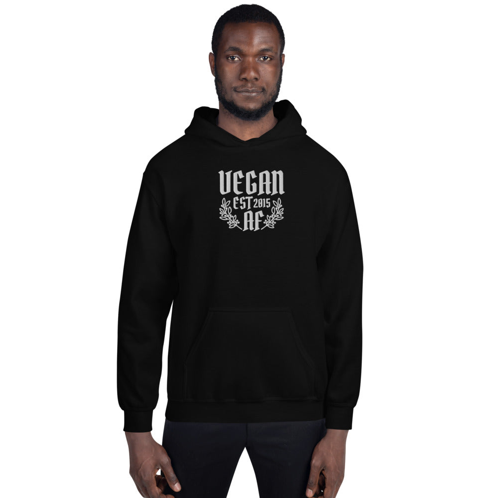 VEGAN AF Est **** CUSTOMIZABLE Embroidered Unisex Hoodie