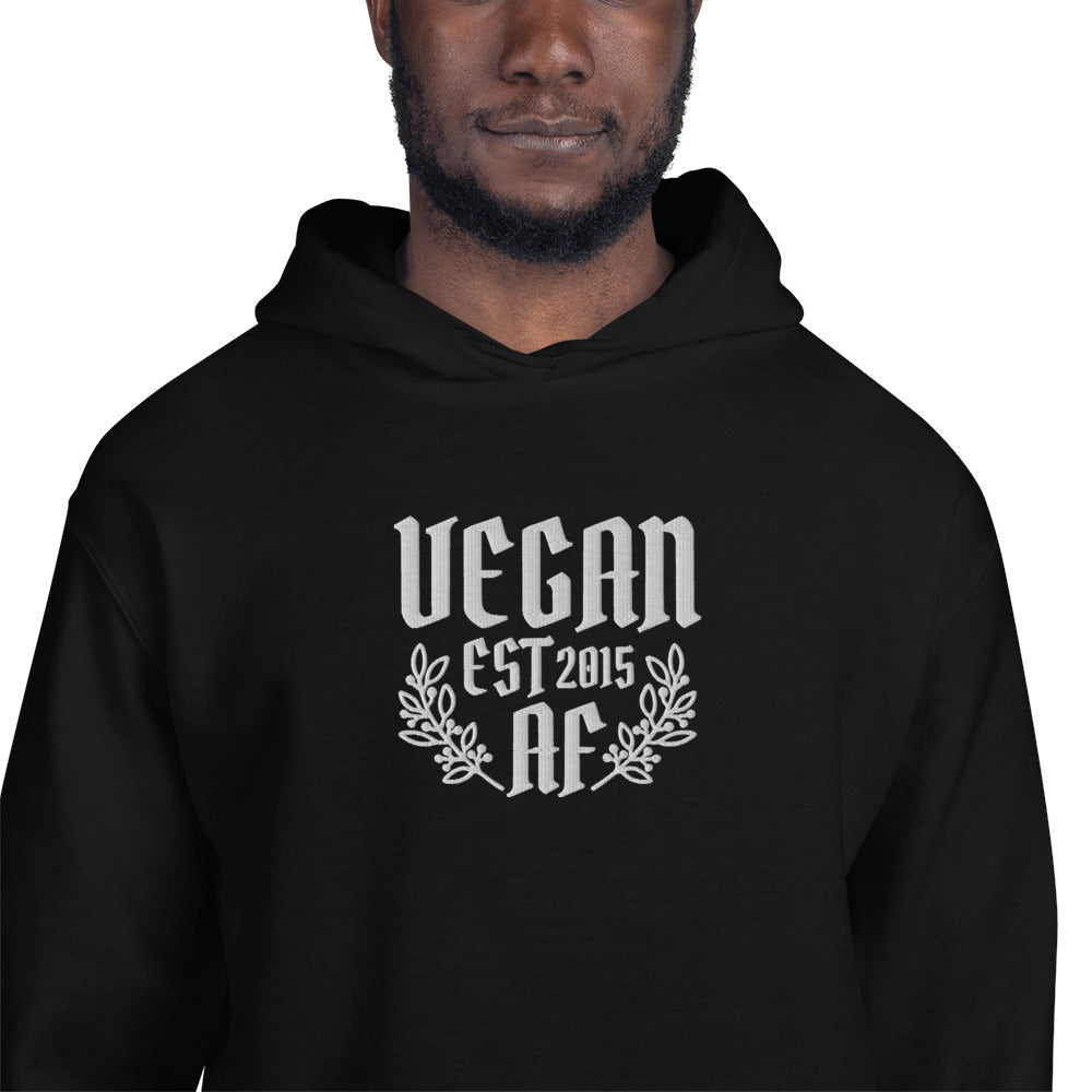 VEGAN AF Est **** CUSTOMIZABLE Embroidered Unisex Hoodie