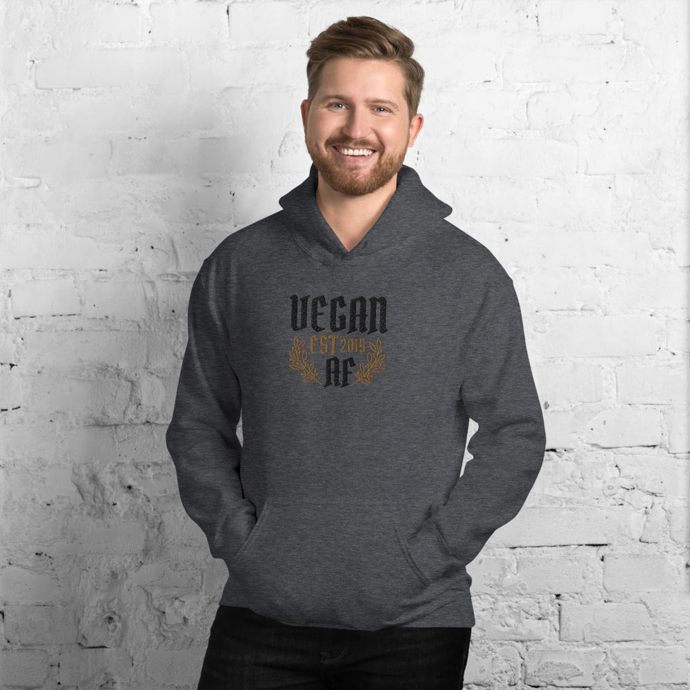 VEGAN AF Est **** CUSTOMIZABLE Embroidered Unisex Hoodie