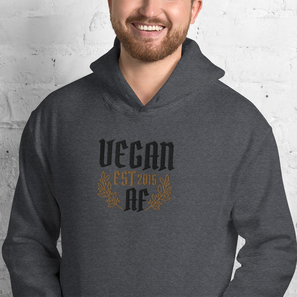 VEGAN AF Est **** CUSTOMIZABLE Embroidered Unisex Hoodie