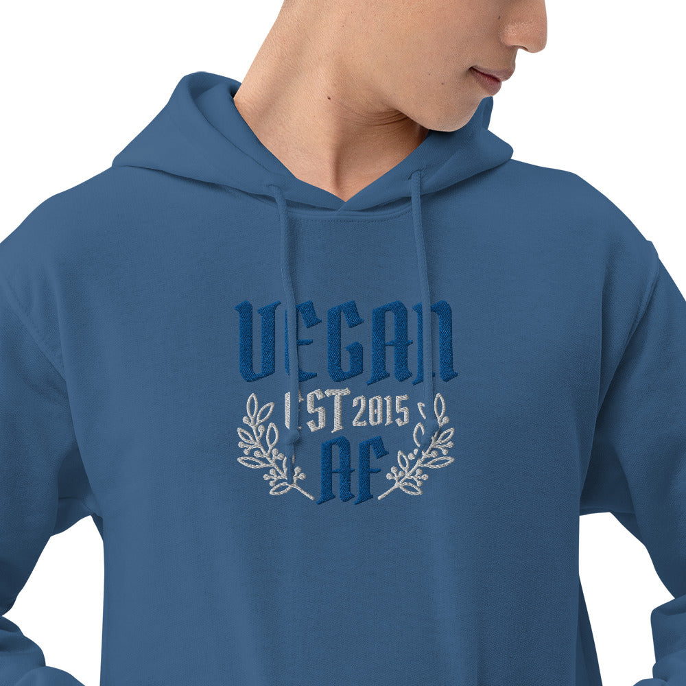 VEGAN AF Est **** CUSTOMIZABLE Embroidered Unisex Hoodie
