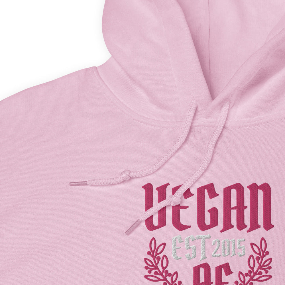 VEGAN AF Est **** CUSTOMIZABLE Embroidered Unisex Hoodie