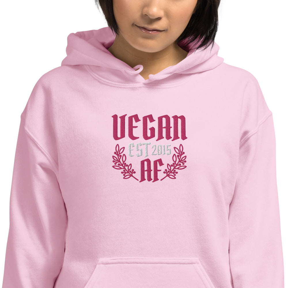 VEGAN AF Est **** CUSTOMIZABLE Embroidered Unisex Hoodie
