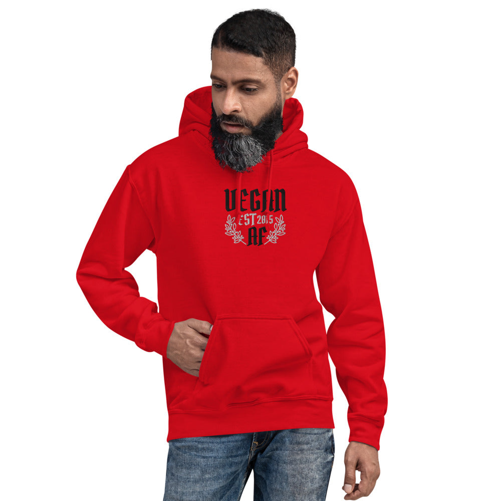 VEGAN AF Est **** CUSTOMIZABLE Embroidered Unisex Hoodie