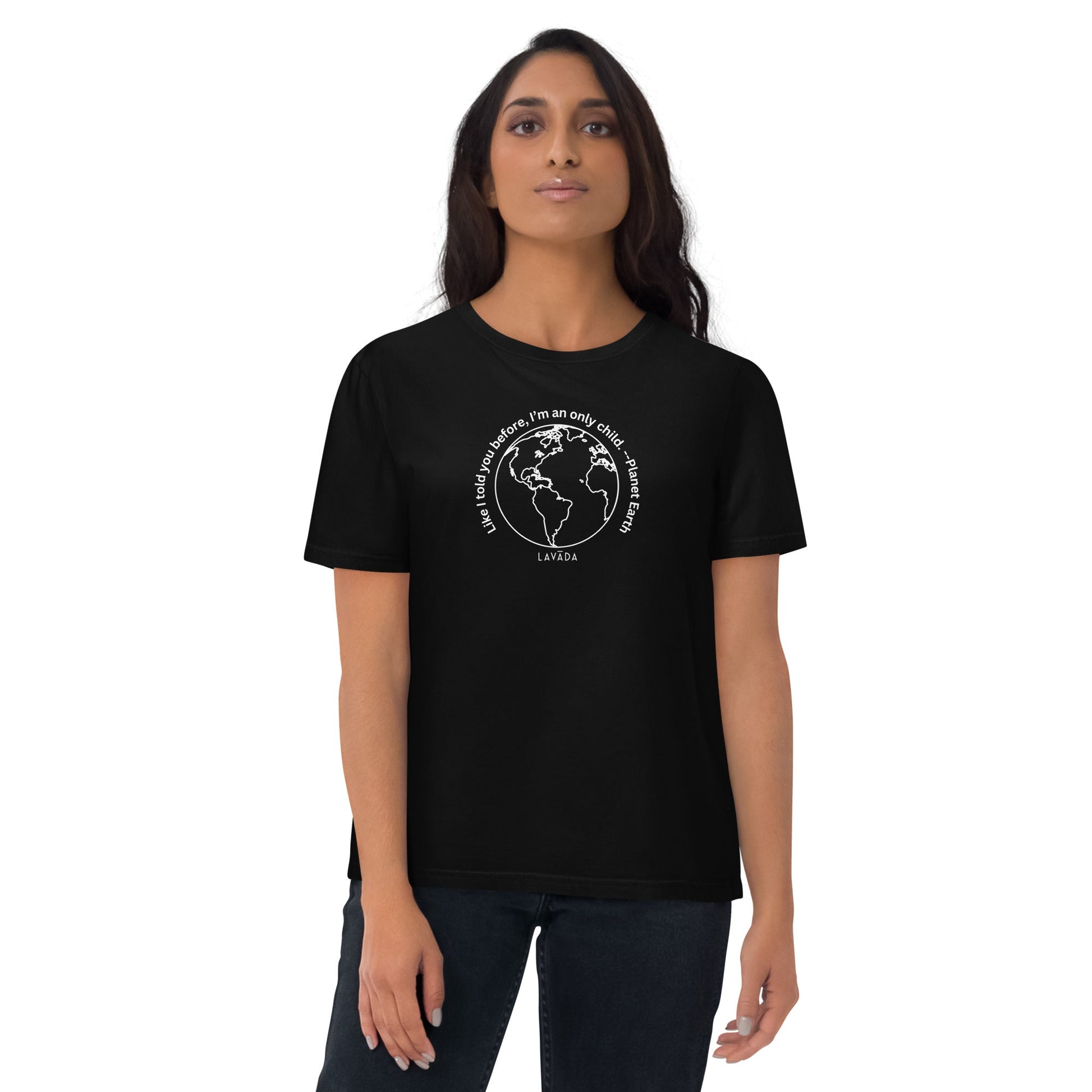Sustainable T shirt, 100% Organic cotton, 'Planet Earth' Unisex - Vegan America