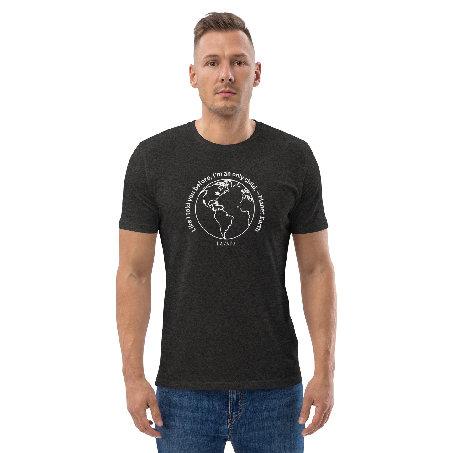 Sustainable T shirt, 100% Organic cotton, 'Planet Earth' Unisex - Vegan America