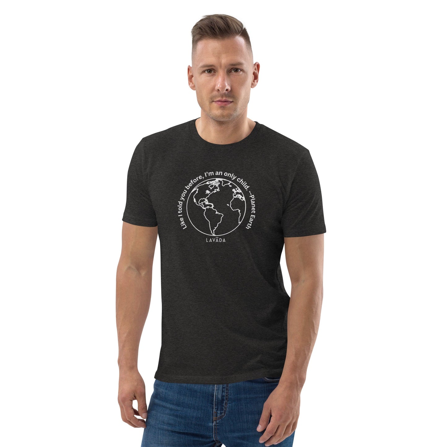 Sustainable T shirt, 100% Organic cotton, 'Planet Earth' Unisex - Vegan America