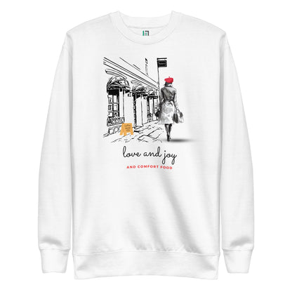 Elegant Holiday Sweatshirt (Love, Joy, Comfort Food) - Vegan America