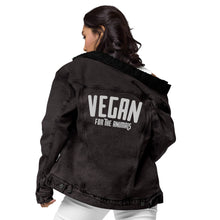 VEGAN For The Animals Embroidered Unisex denim sherpa jacket