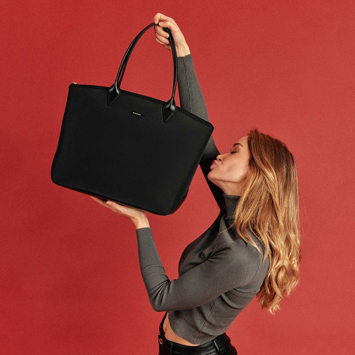Jolly Uppeal™ & Recycled Nylon Black Tote Bag - Vegan America