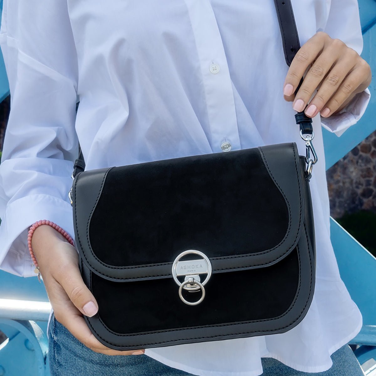 Marilyn Uppeal™ & Recycled Vegan Suede Black Bag - Vegan America