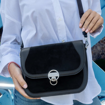 Marilyn Uppeal™ & Recycled Vegan Suede Black Bag - Vegan America