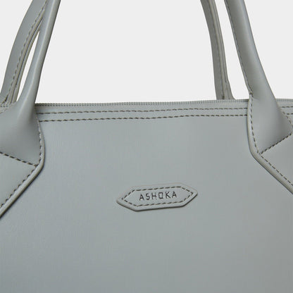 City Full Uppeal™ Pearl Grey Briefcase - Vegan America