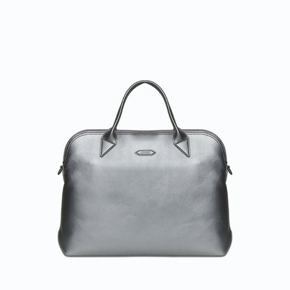 City Full Uppeal™ Silver Briefcase - Vegan America
