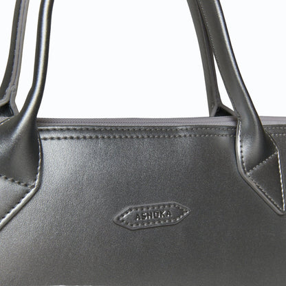 City Full Uppeal™ Silver Briefcase - Vegan America
