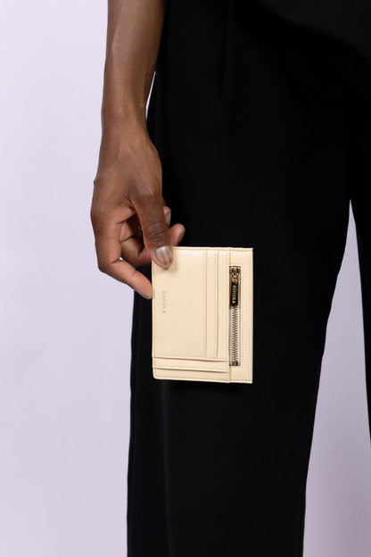 Bamboo Sand Zipped Card Holder - Vegan America